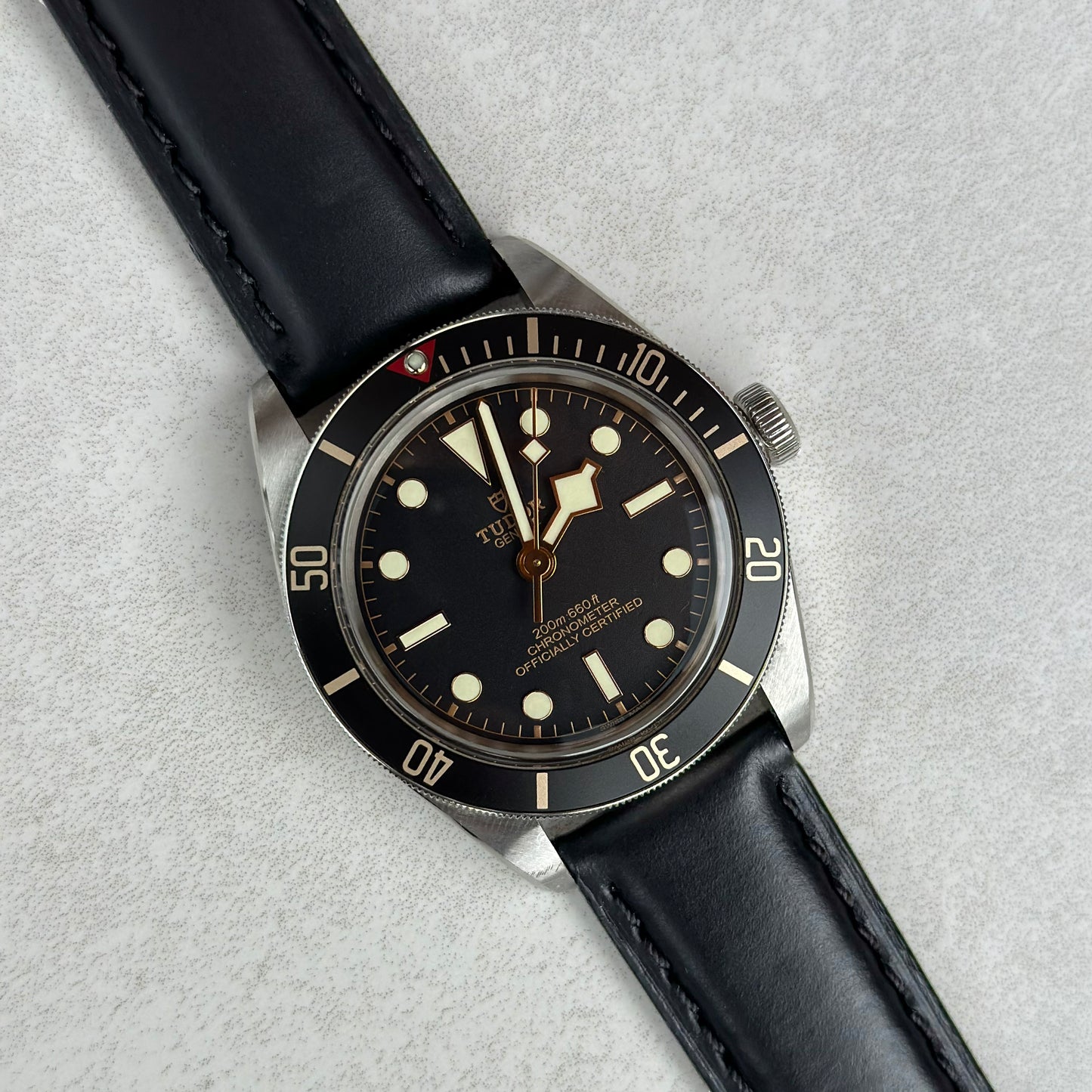 The Athens: Jet Black Full Grain Leather Watch Strap