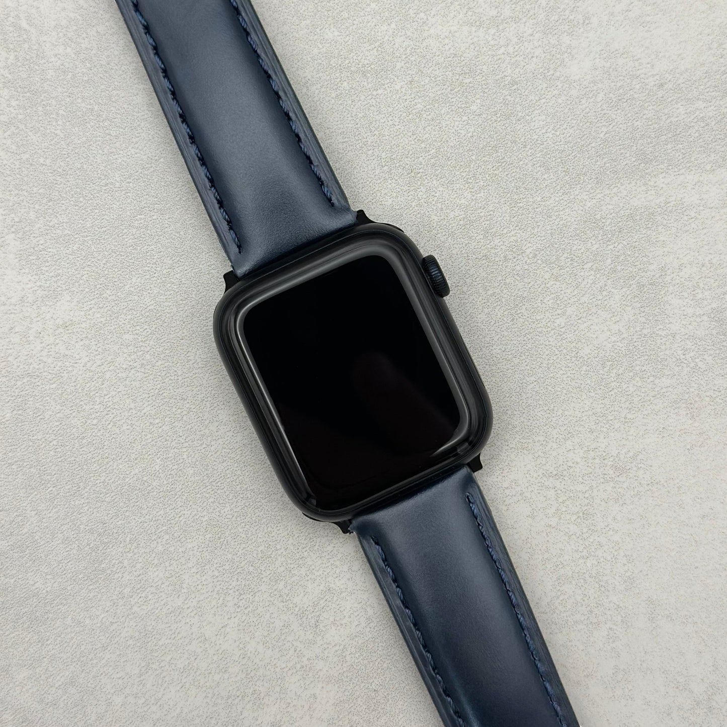 The Athens: Deep Ocean Blue Full Grain Leather Apple Watch Strap