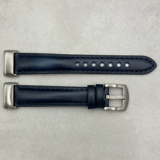 The Athens: Deep Ocean Blue Full Grain Leather Fitbit Charge Watch Strap