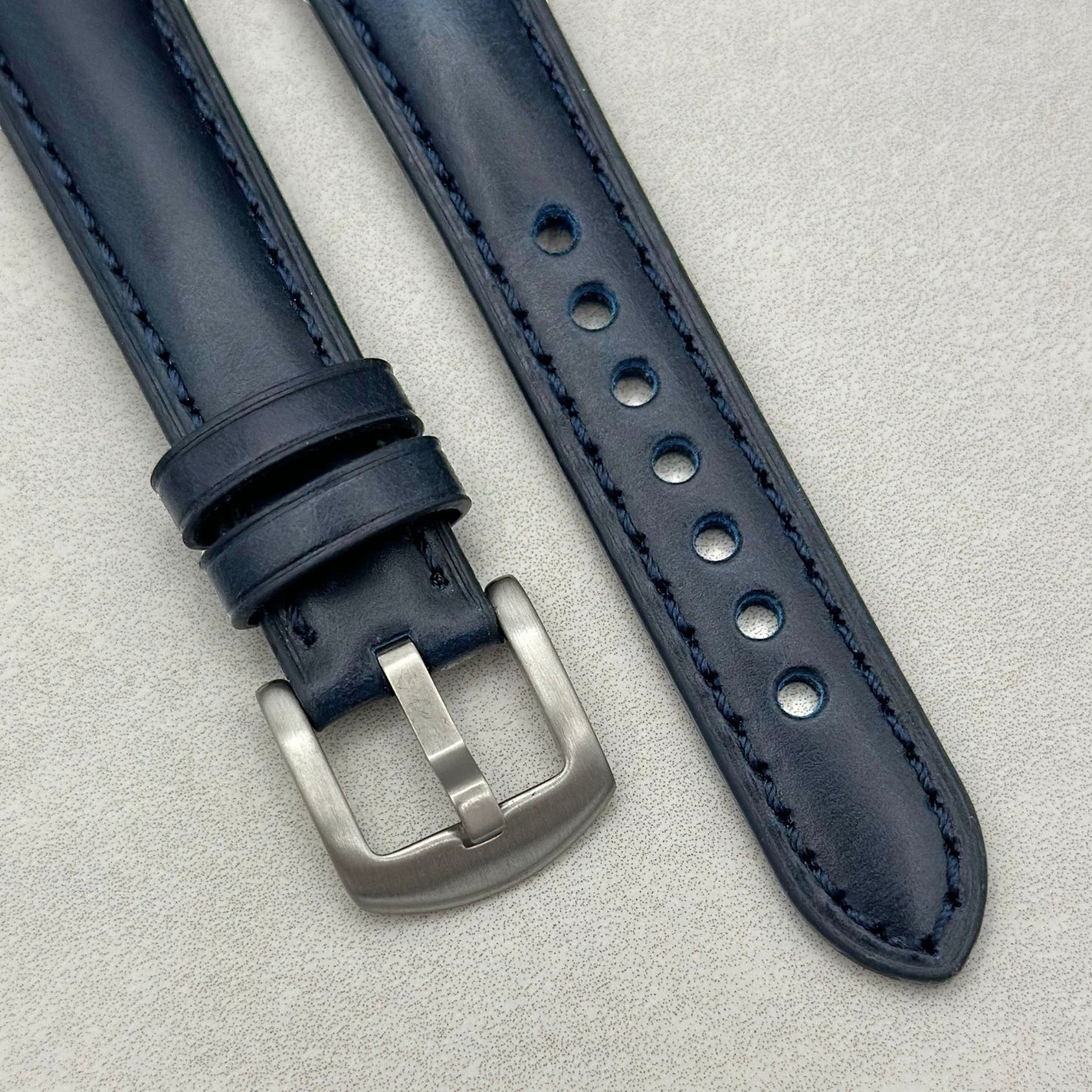 The Athens: Deep Ocean Blue Full Grain Leather Fitbit Charge Watch Strap