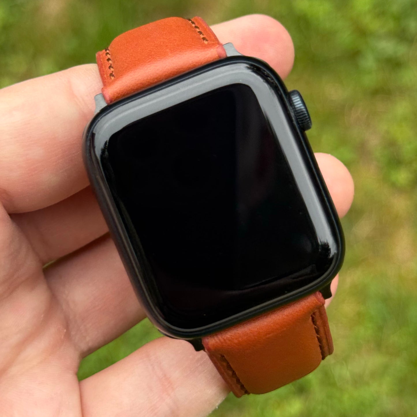The Athens: Smoked Cinnamon Full Grain Leather Apple Watch Strap