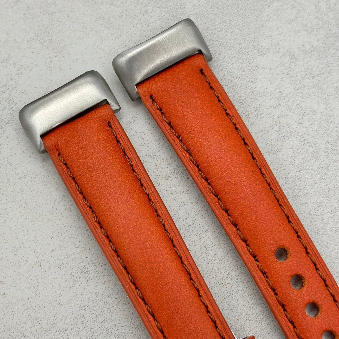 The Athens: Smoked Cinnamon Full Grain Leather Fitbit Charge Watch Strap