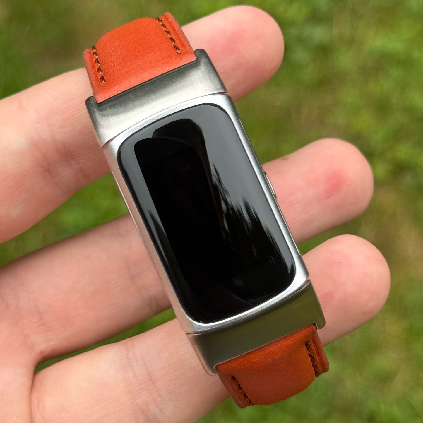 The Athens: Smoked Cinnamon Full Grain Leather Fitbit Charge Watch Strap