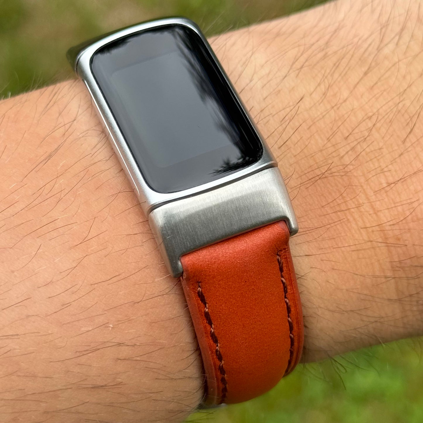 The Athens: Smoked Cinnamon Full Grain Leather Fitbit Charge Watch Strap