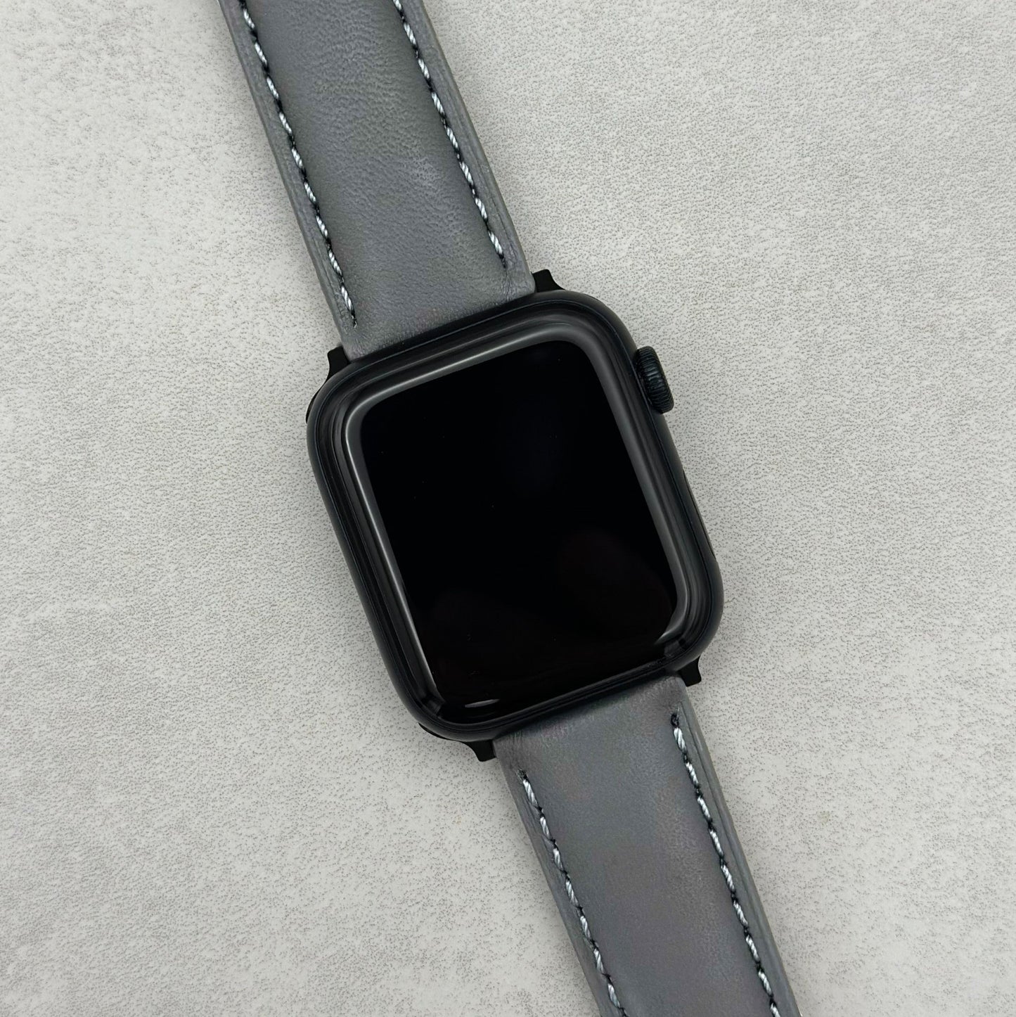The Athens: Slate Grey Full Grain Leather Apple Watch Strap
