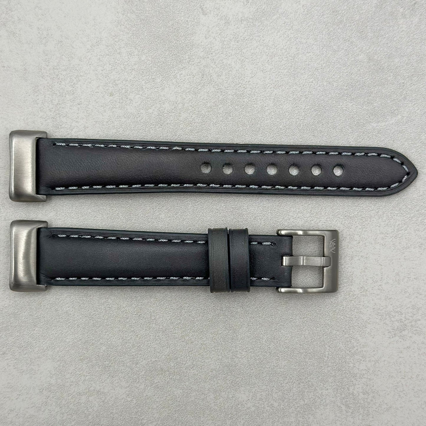 The Athens: Slate Grey Full Grain Leather Fitbit Charge Watch Strap