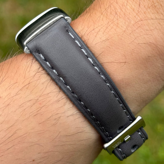 The Athens: Slate Grey Full Grain Leather Fitbit Charge Watch Strap
