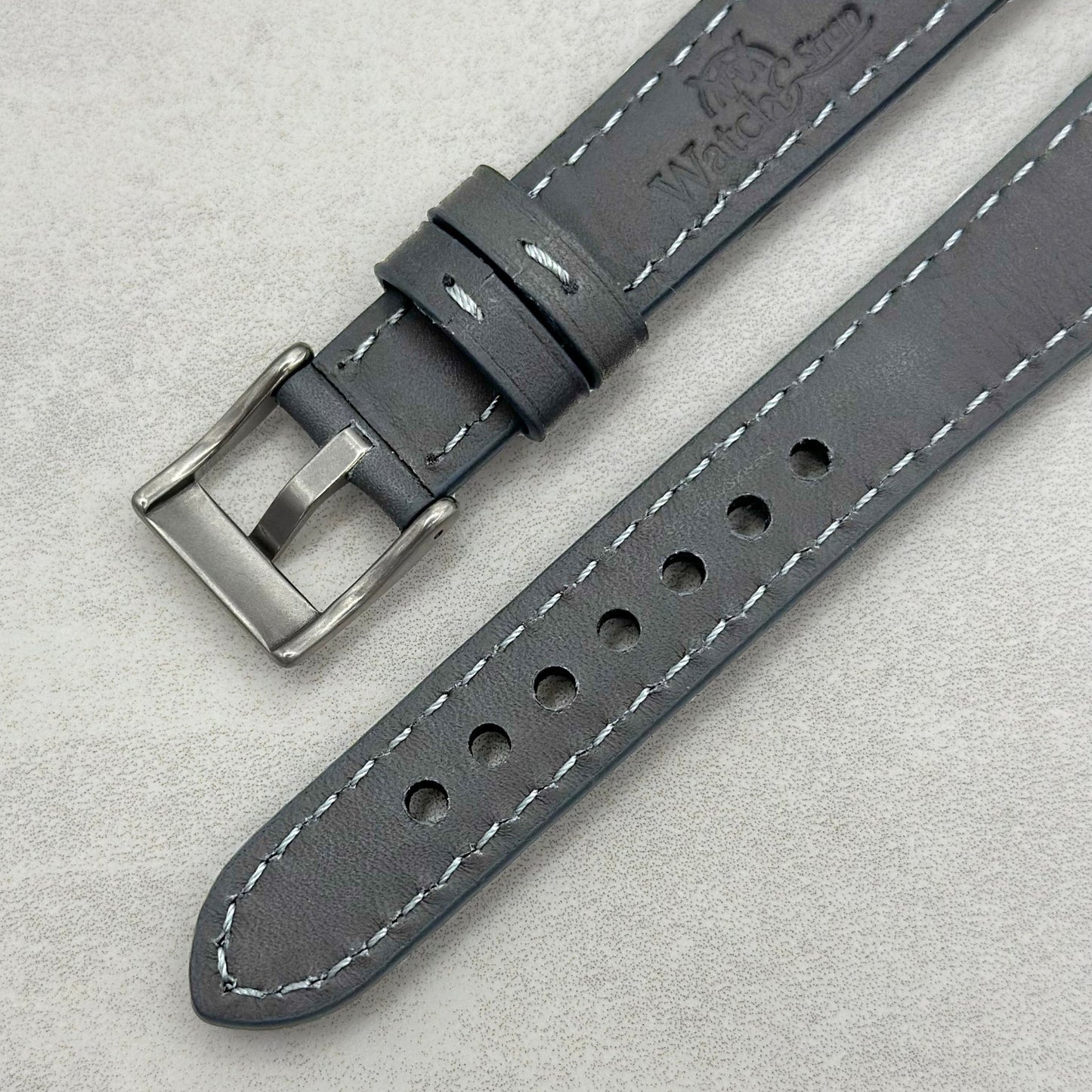 The Athens: Slate Grey Full Grain Leather Fitbit Charge Watch Strap