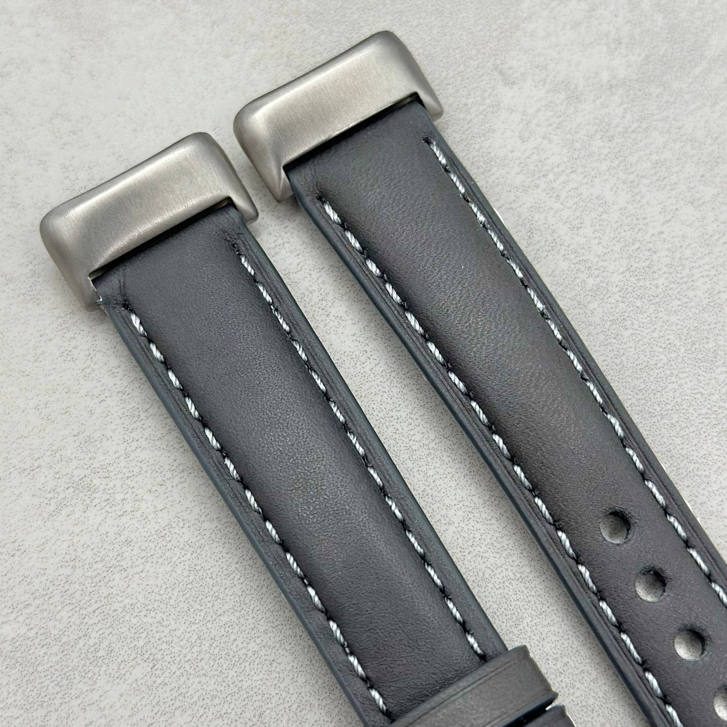 The Athens: Slate Grey Full Grain Leather Fitbit Charge Watch Strap