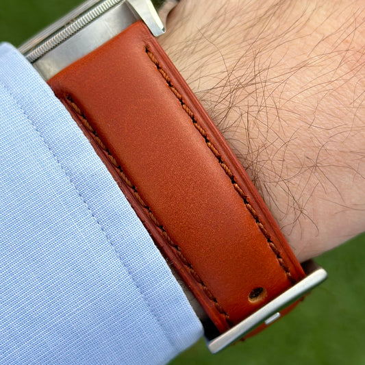 The Athens: Smoked Cinnamon Full Grain Leather Watch Strap
