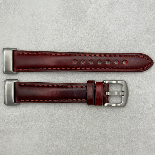 The Athens: Wine Red Full Grain Leather Fitbit Charge Watch Strap