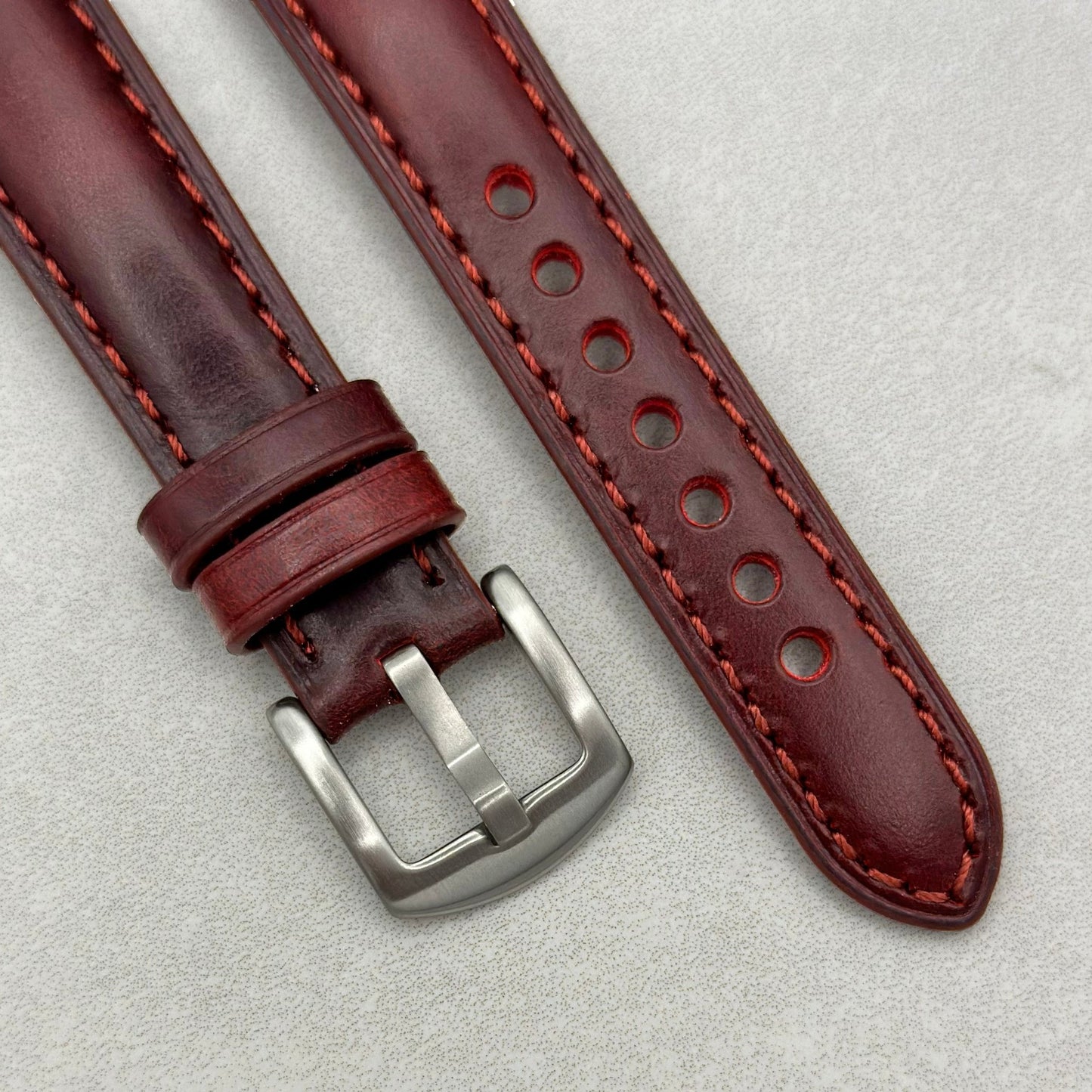 The Athens: Wine Red Full Grain Leather Fitbit Charge Watch Strap