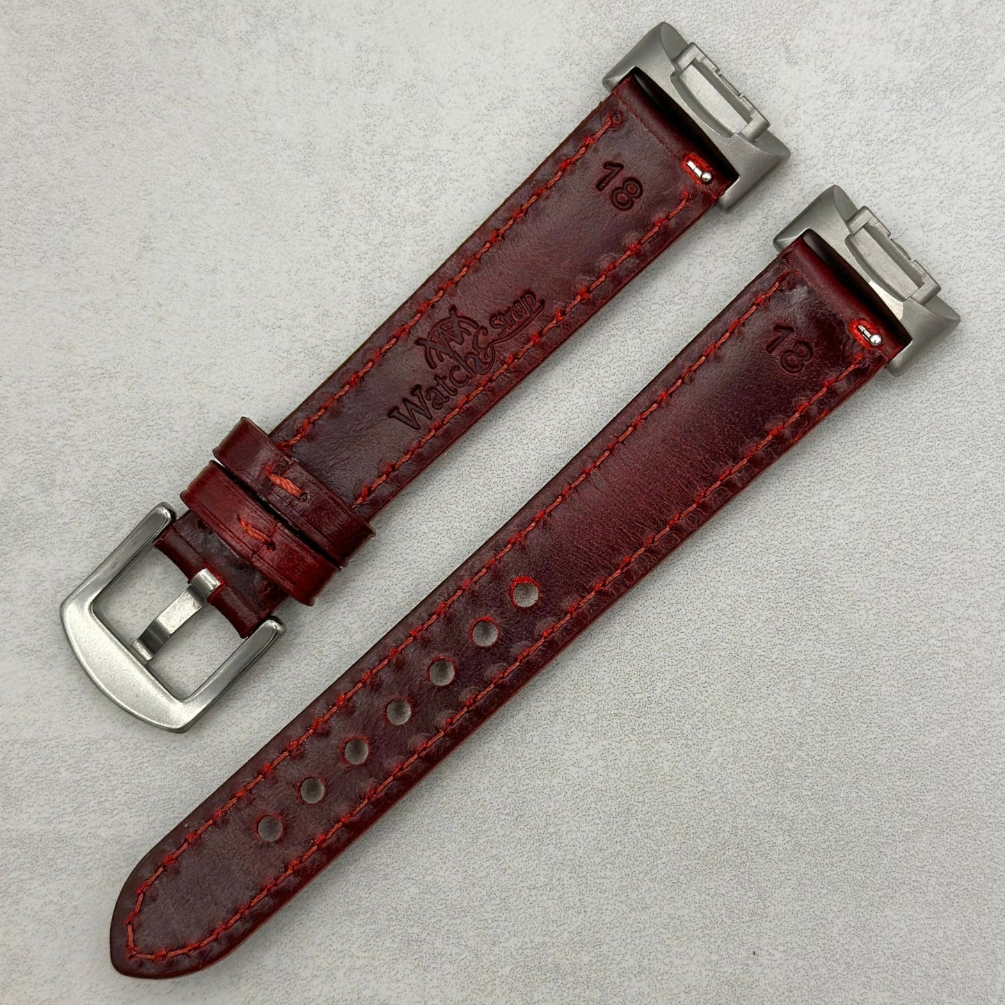 The Athens: Wine Red Full Grain Leather Fitbit Charge Watch Strap