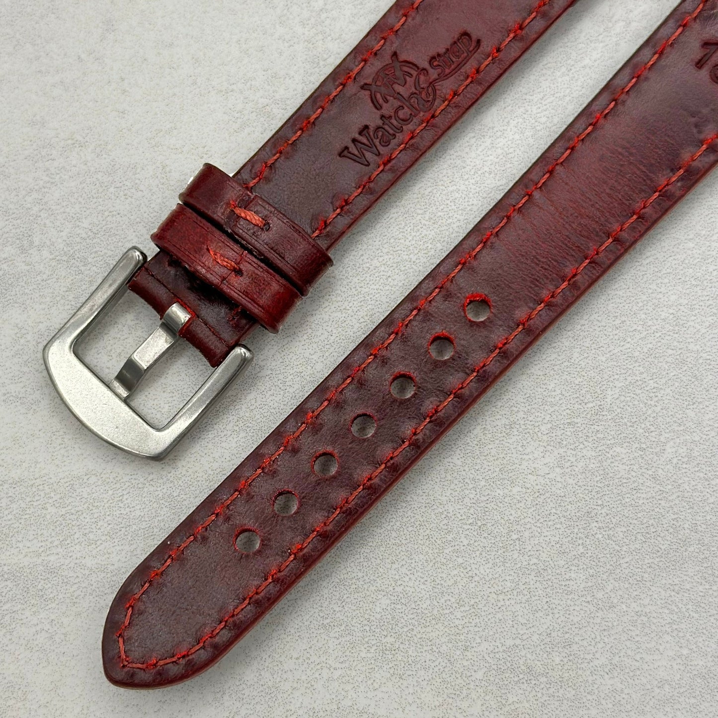 The Athens: Wine Red Full Grain Leather Fitbit Charge Watch Strap