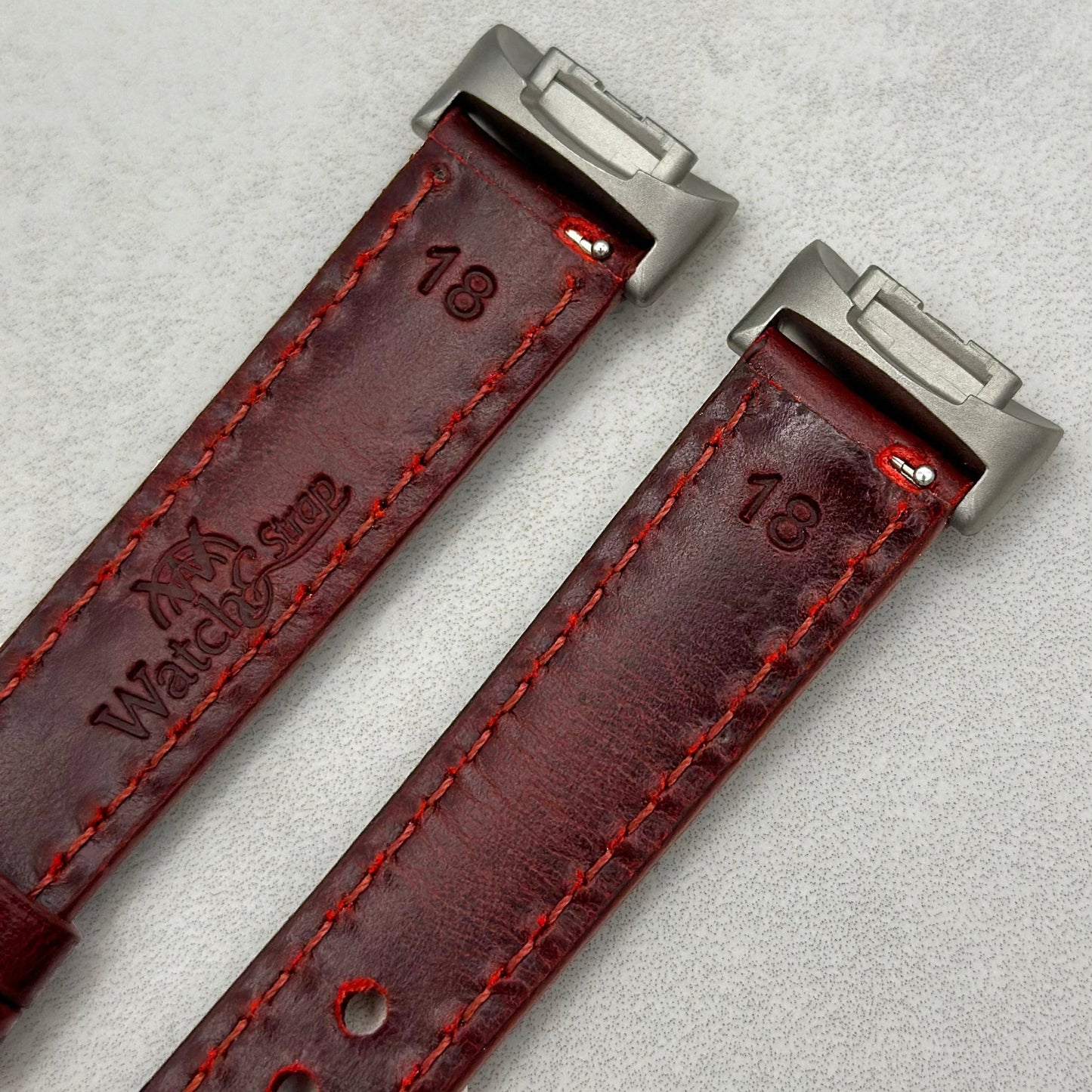 The Athens: Wine Red Full Grain Leather Fitbit Charge Watch Strap