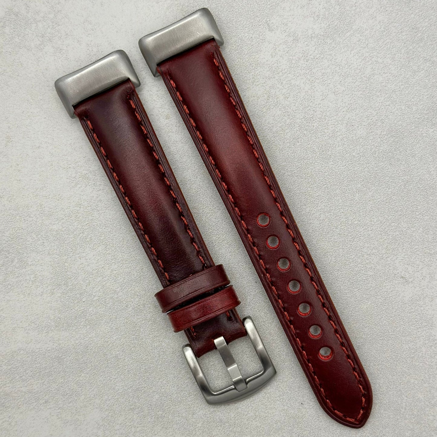 The Athens: Wine Red Full Grain Leather Fitbit Charge Watch Strap