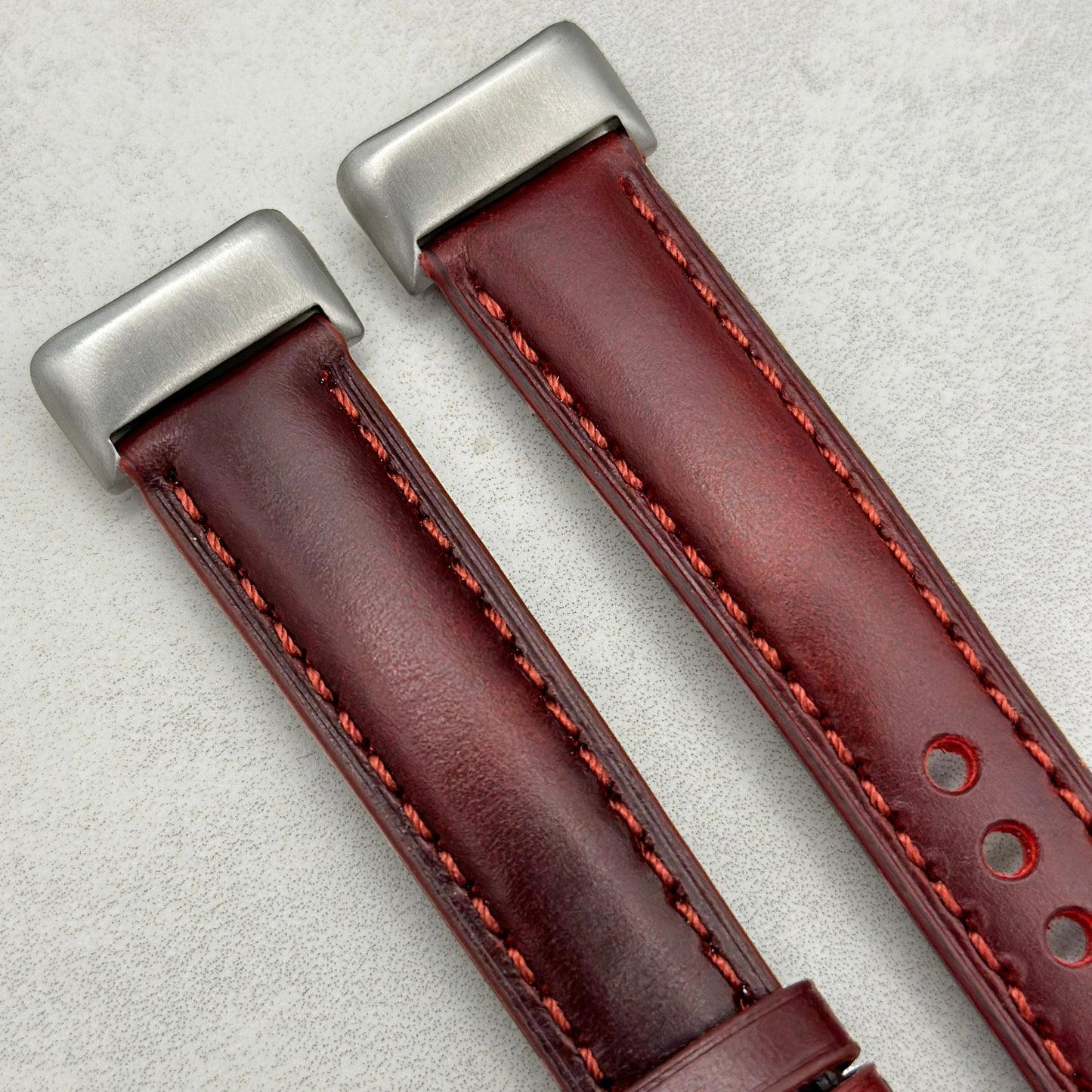 The Athens: Wine Red Full Grain Leather Fitbit Charge Watch Strap