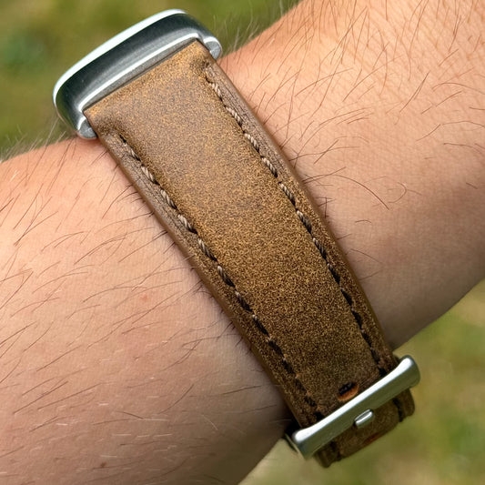 The Athens: Desert Sand Full Grain Leather Fitbit Charge Watch Strap