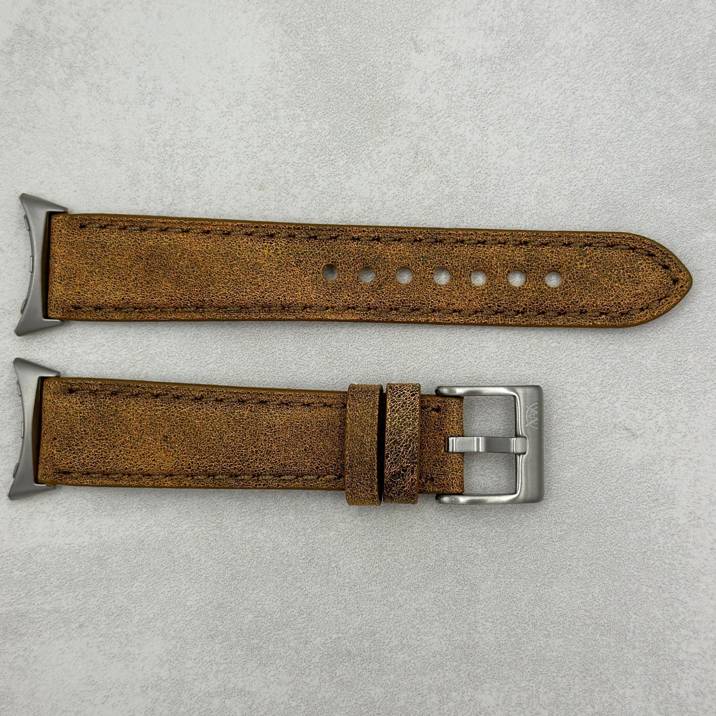 The Athens: Desert Sand Full Grain Leather Google Pixel Watch Strap