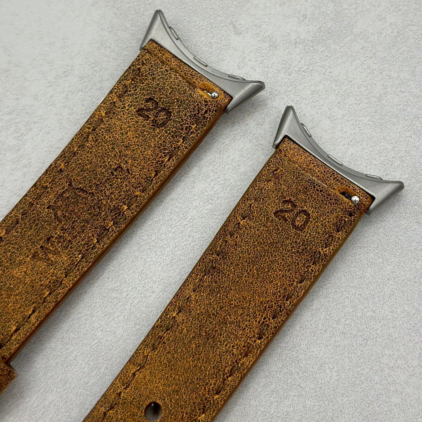 The Athens: Desert Sand Full Grain Leather Google Pixel Watch Strap
