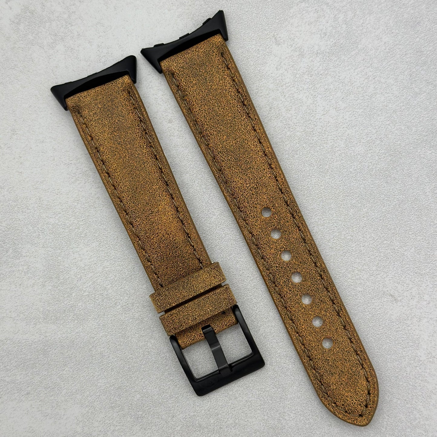 The Athens: Desert Sand Full Grain Leather Google Pixel Watch Strap