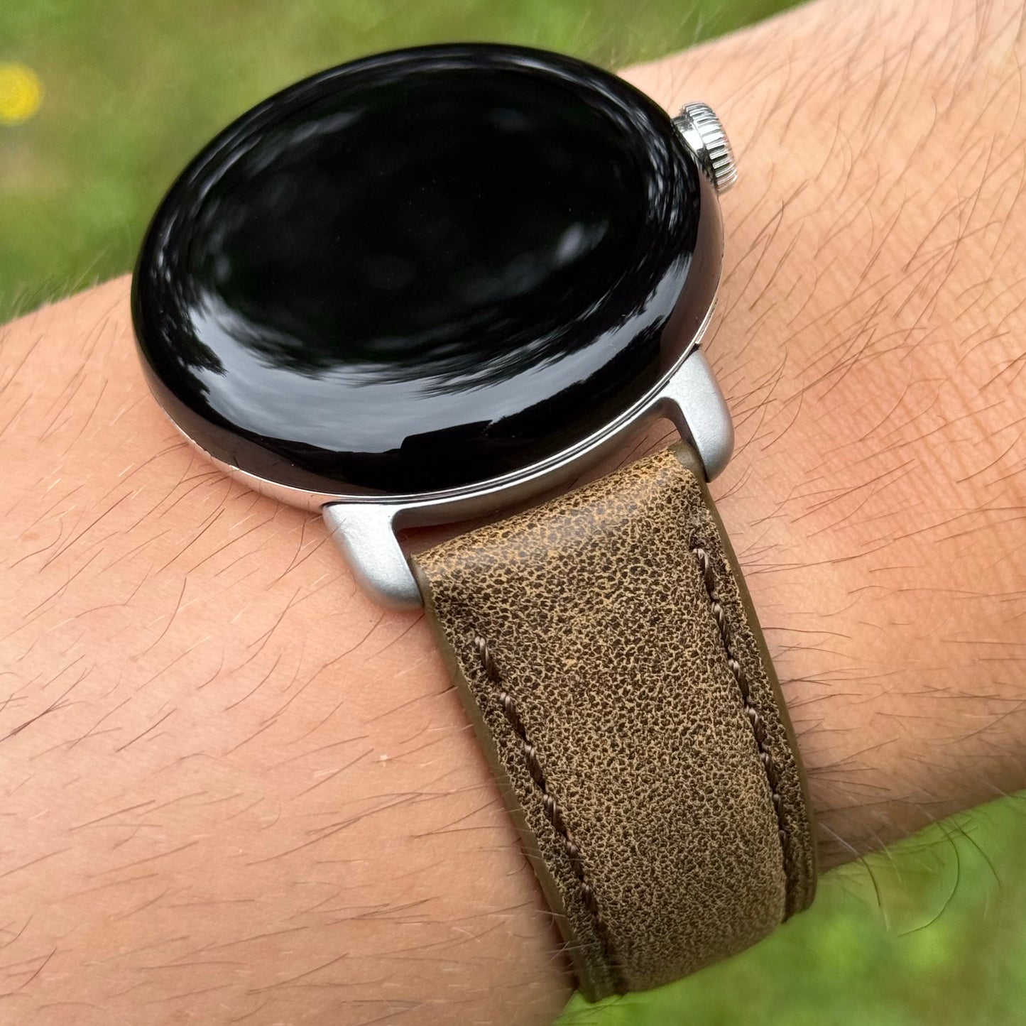 The Athens: Desert Sand Full Grain Leather Google Pixel Watch Strap