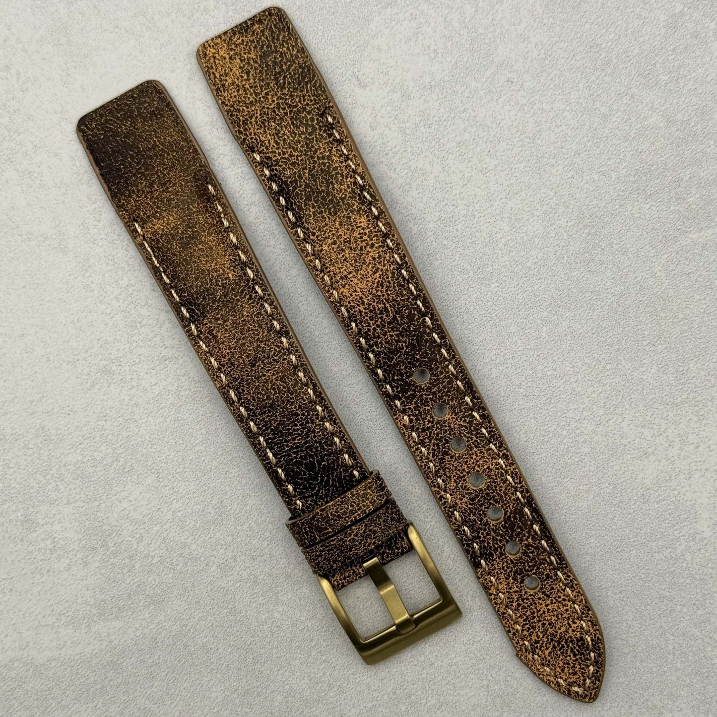 The Athens: Desert Sand Full Grain Leather Open Ended Watch Strap