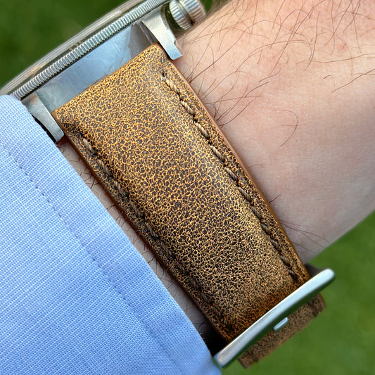 The Athens: Desert Sand Full Grain Leather Watch Strap