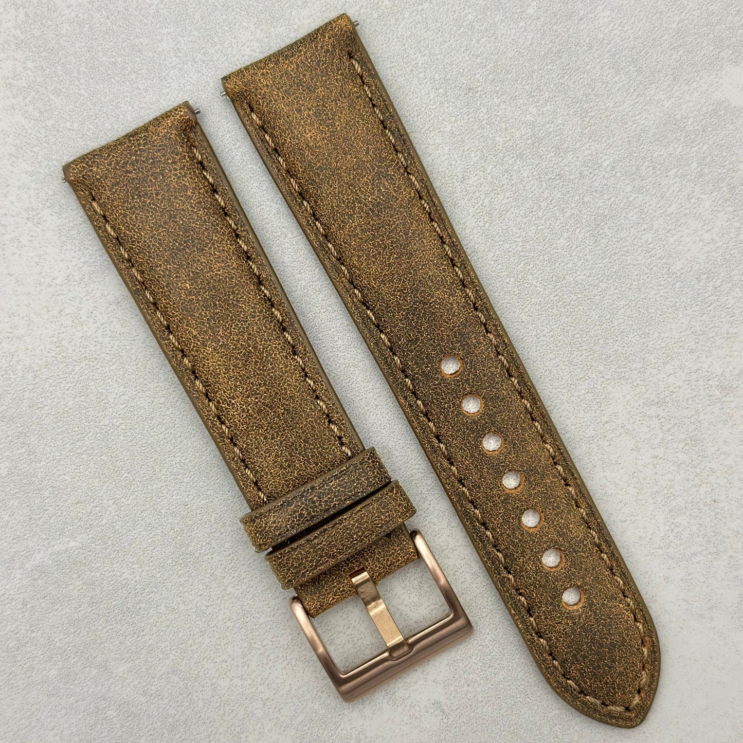 The Athens: Desert Sand Full Grain Leather Watch Strap