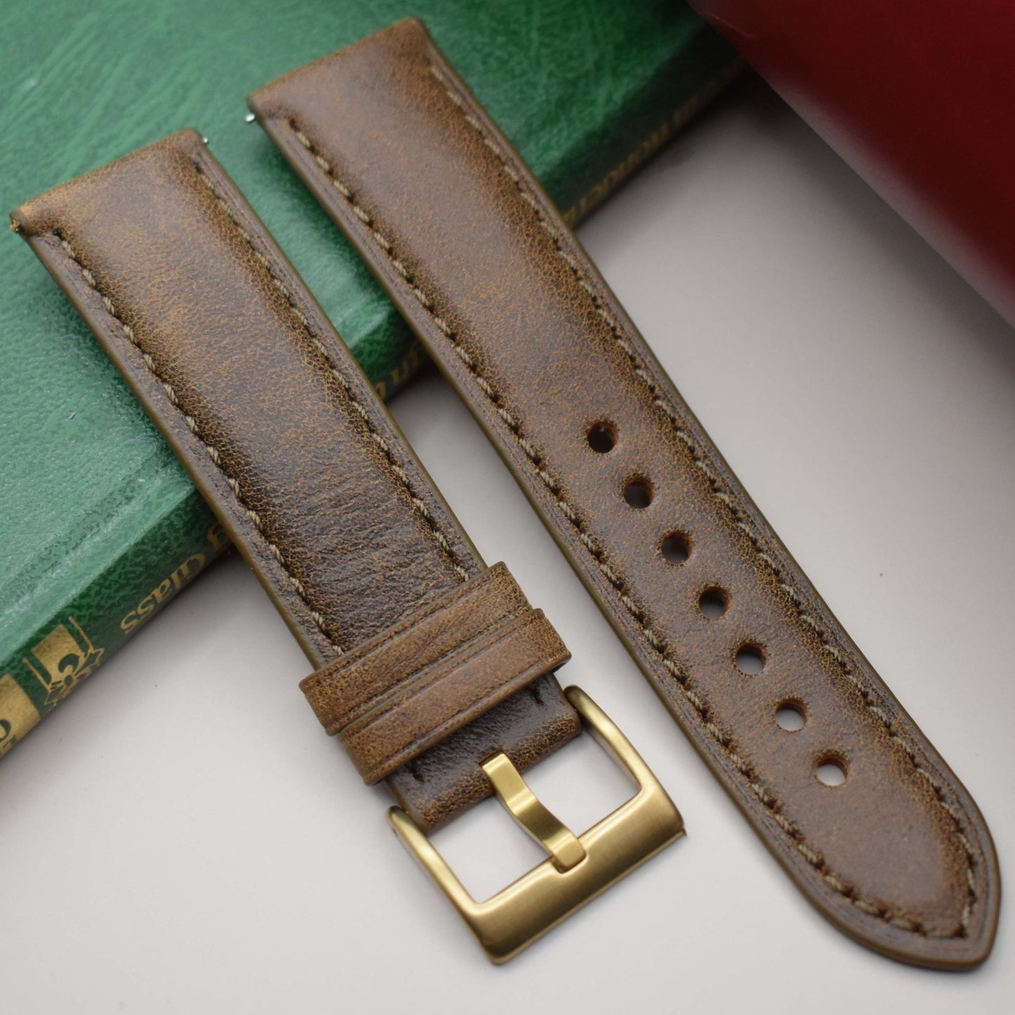 The Athens: Desert Sand Full Grain Leather Watch Strap