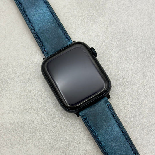 The Austin: Air Force Blue Full Grain Leather Apple Watch Strap