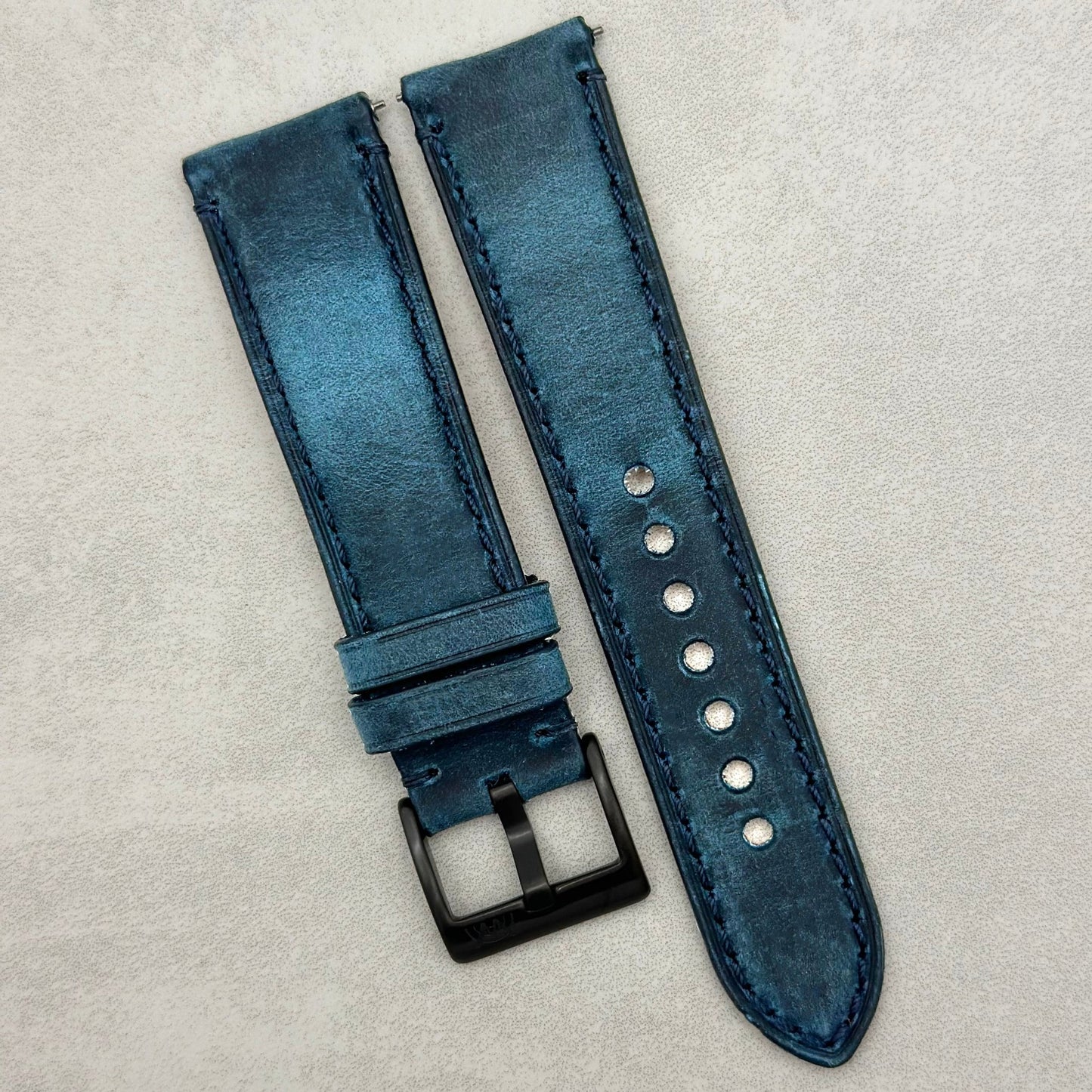 The Austin: Air Force Blue Full Grain Leather Watch Strap