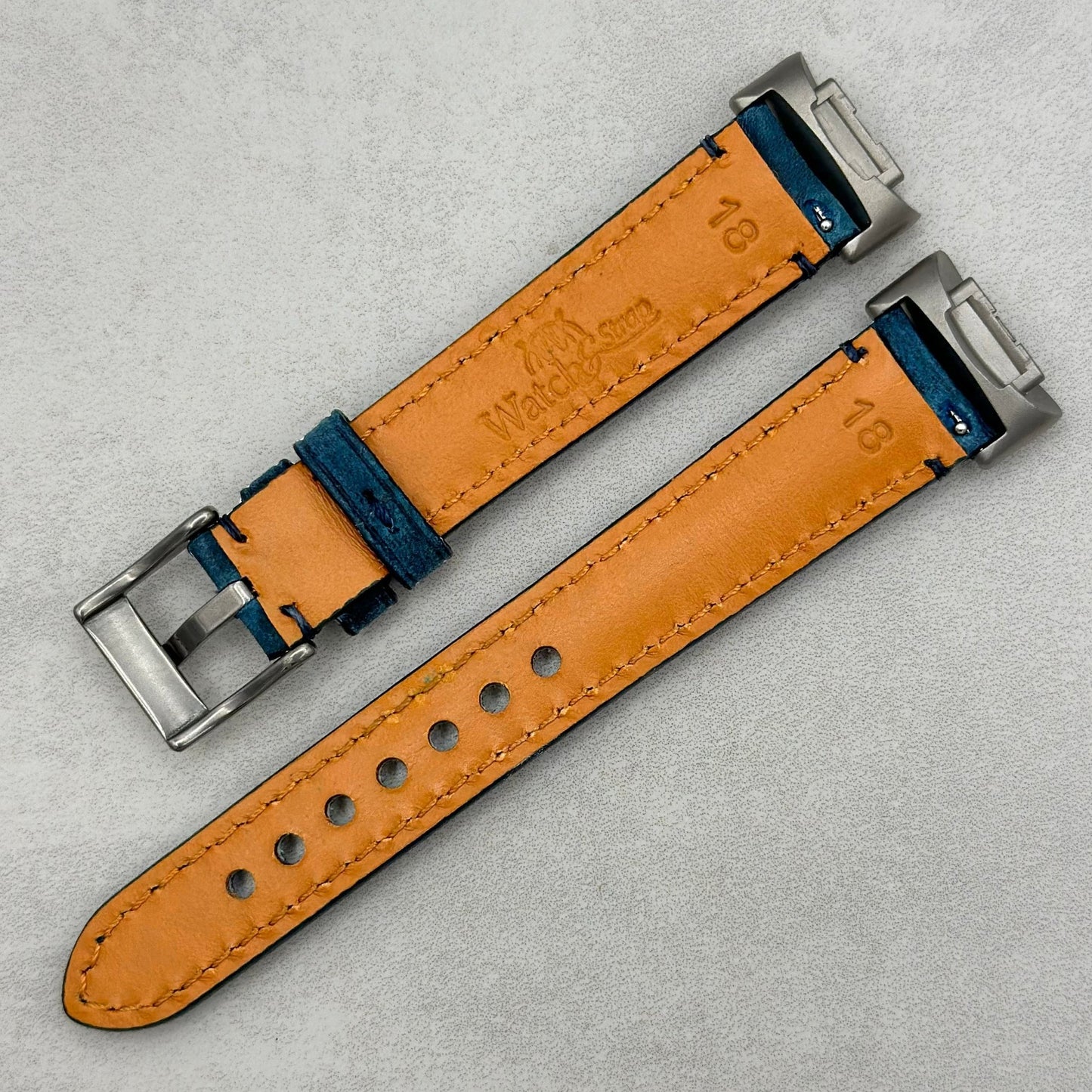 The Austin: Air Force Blue Full Grain Leather Fitbit Charge Watch Strap