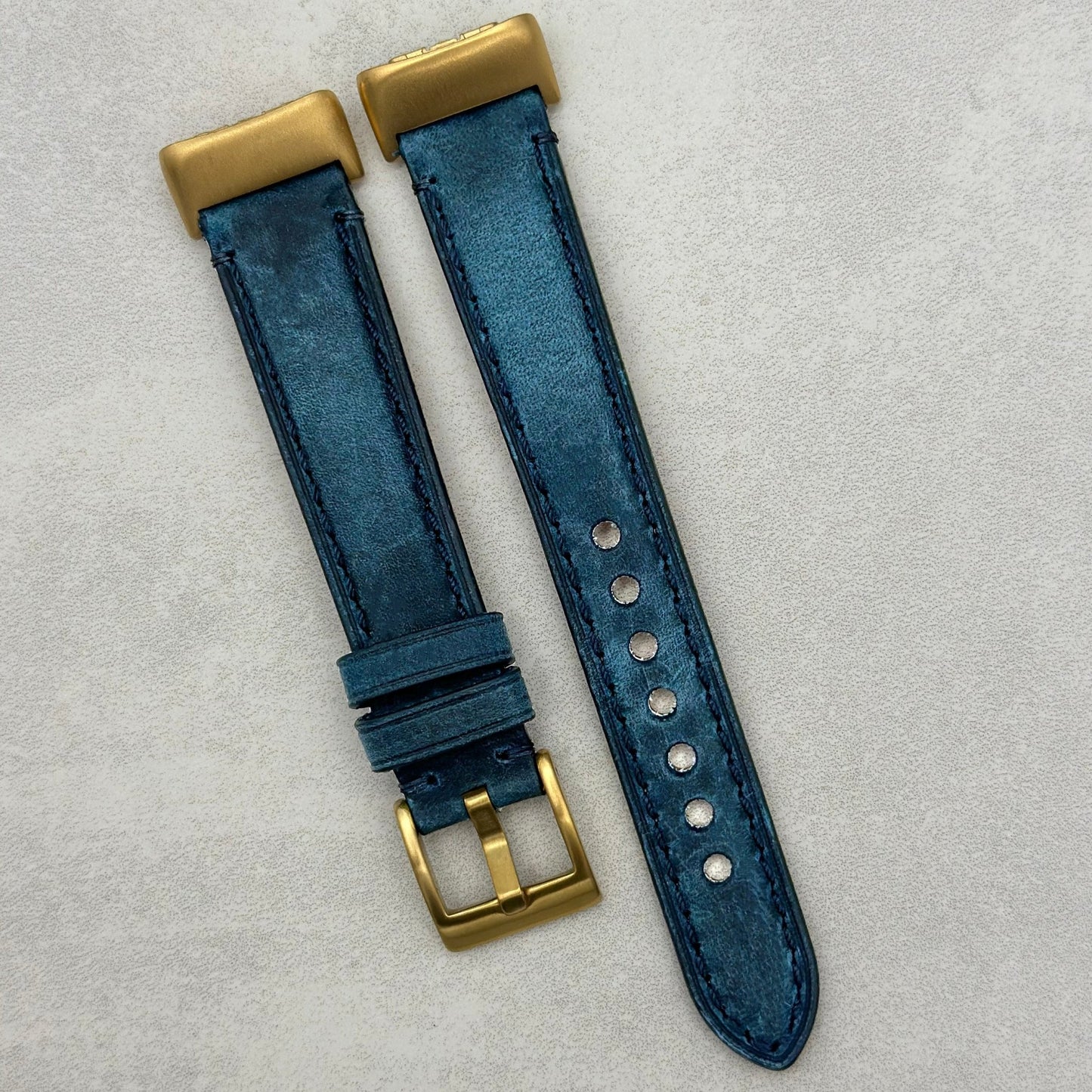 The Austin: Air Force Blue Full Grain Leather Fitbit Charge Watch Strap