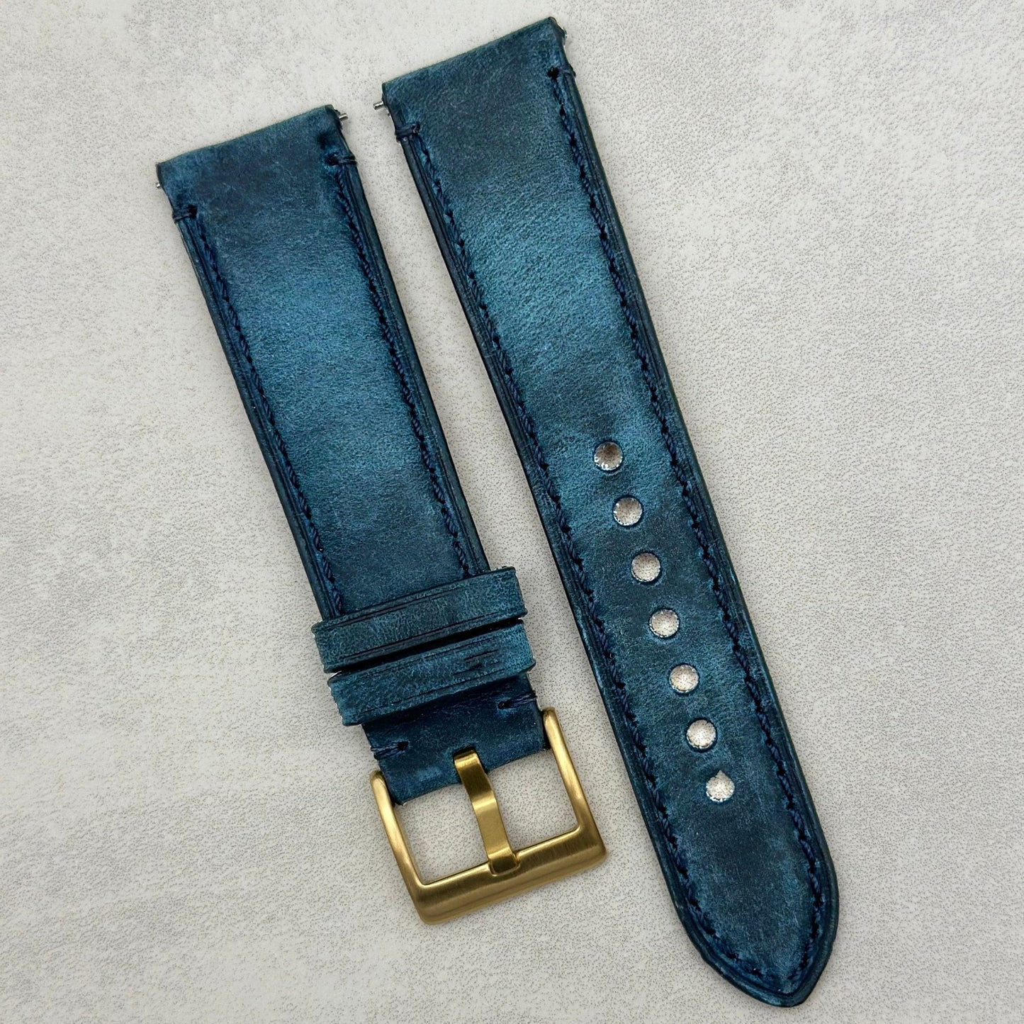 The Austin: Air Force Blue Full Grain Leather Watch Strap