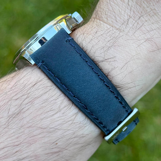 The Austin: Air Force Blue Full Grain Leather Watch Strap