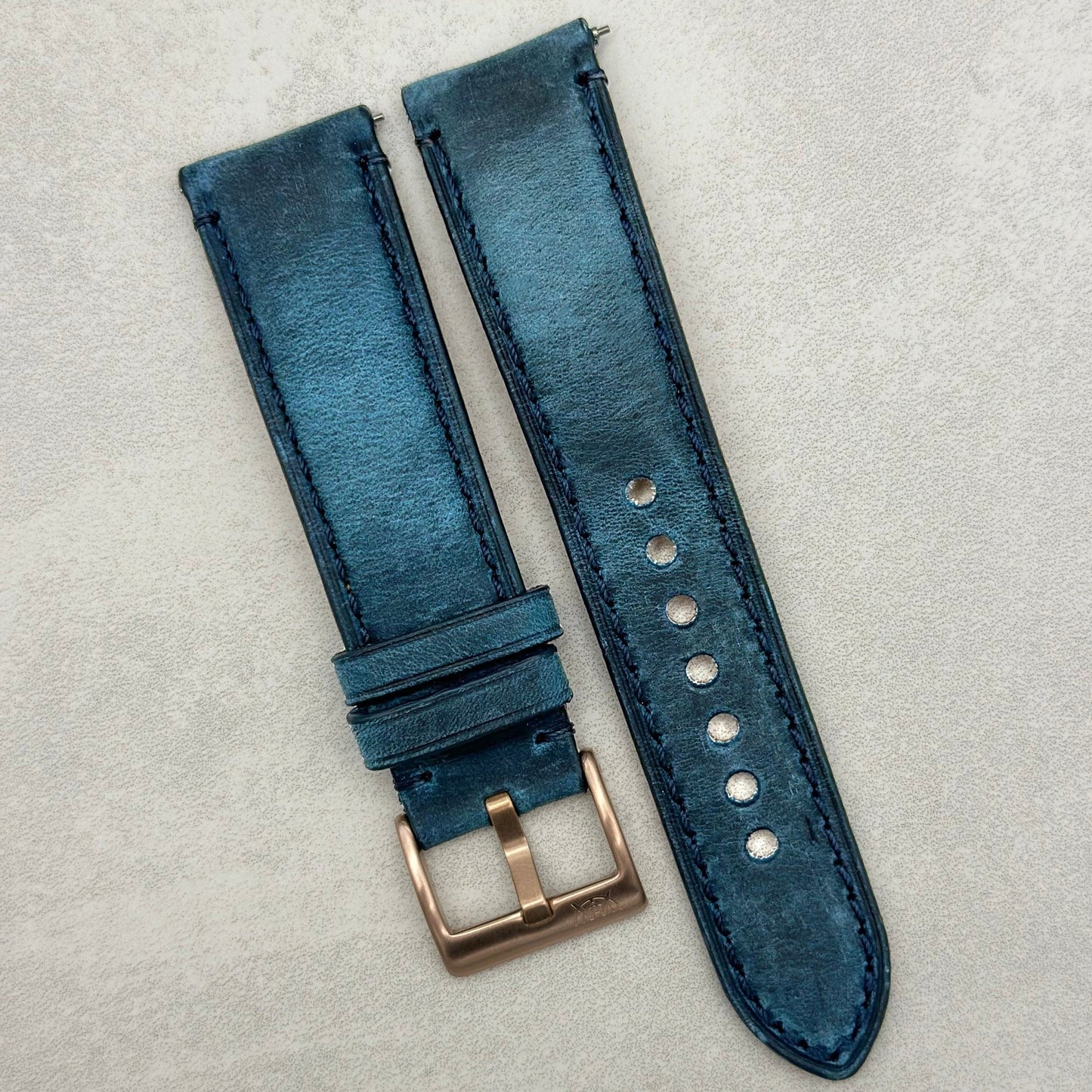 The Austin: Air Force Blue Full Grain Leather Watch Strap