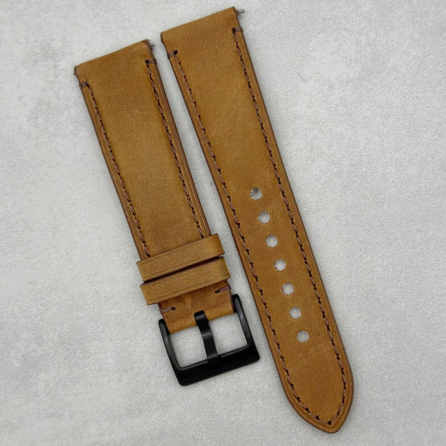 The Austin: Tan Brown Full Grain Leather Watch Strap