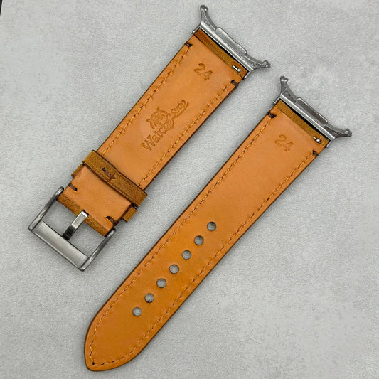 The Austin: Tan Brown Full Grain Leather Samsung Galaxy Watch Ultra Strap