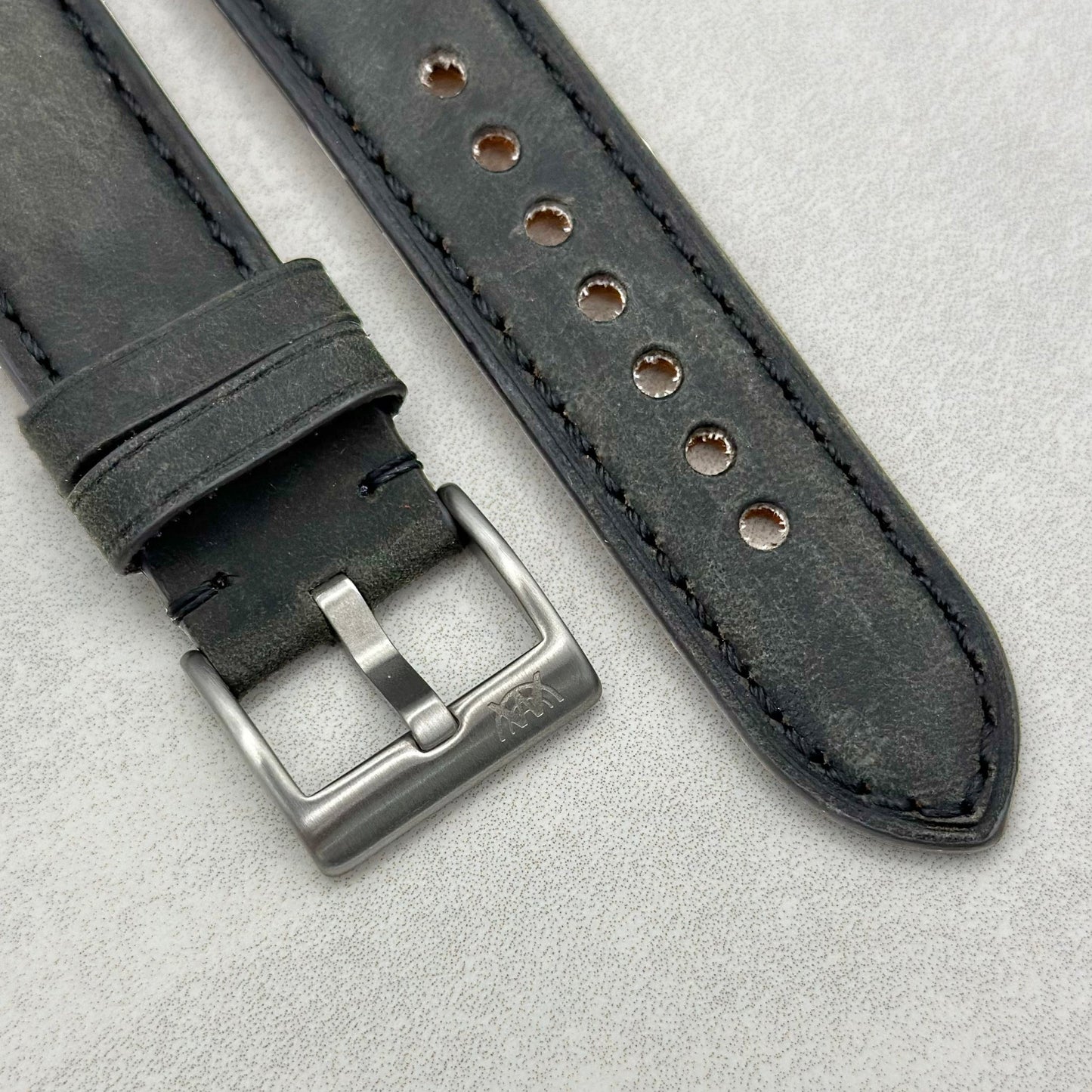 The Austin: Charcoal Grey Full Grain Leather Watch Strap