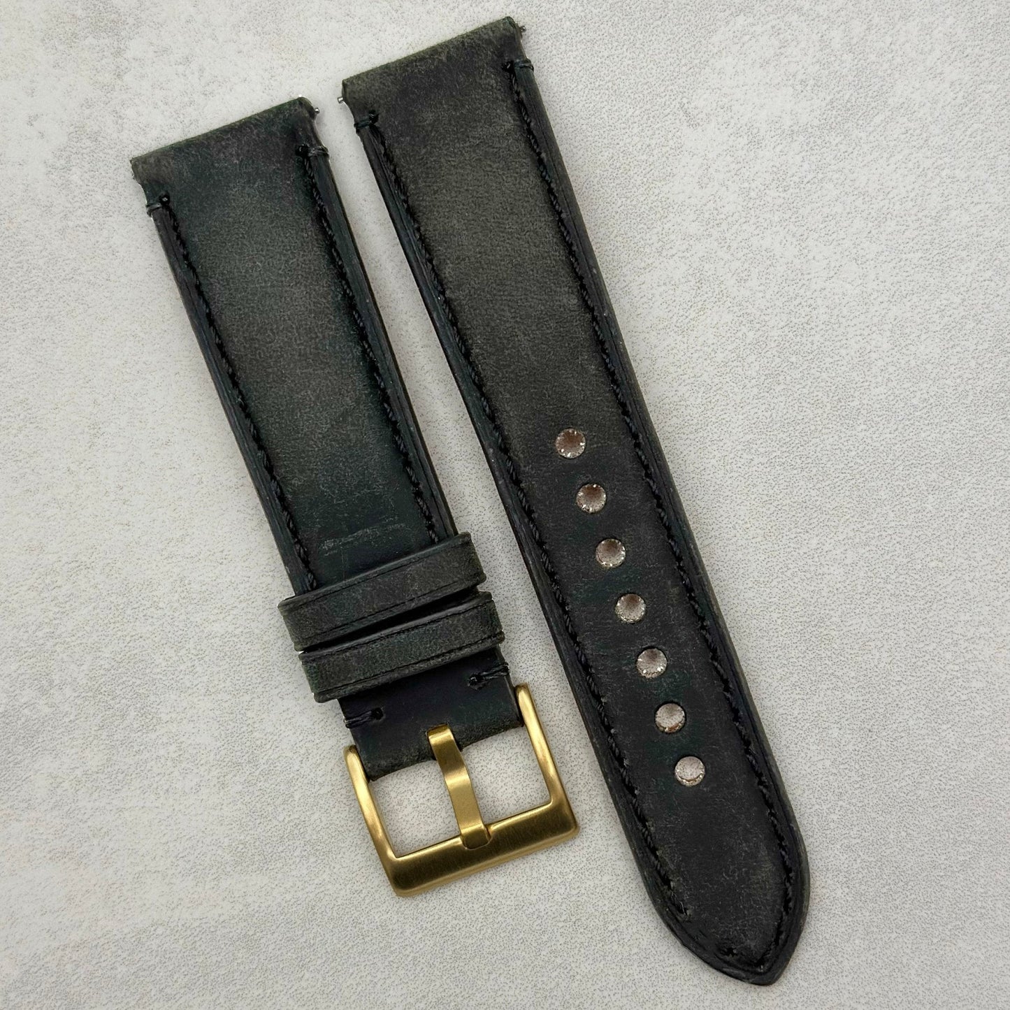 The Austin: Charcoal Grey Full Grain Leather Watch Strap