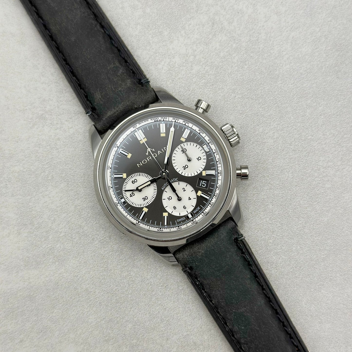 The Austin: Charcoal Grey Full Grain Leather Watch Strap