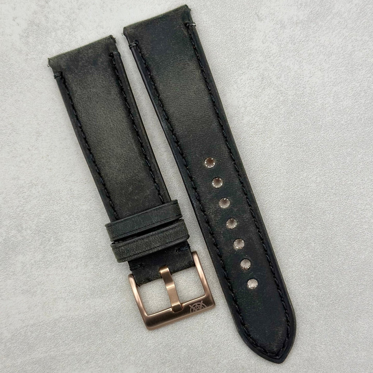 The Austin: Charcoal Grey Full Grain Leather Watch Strap