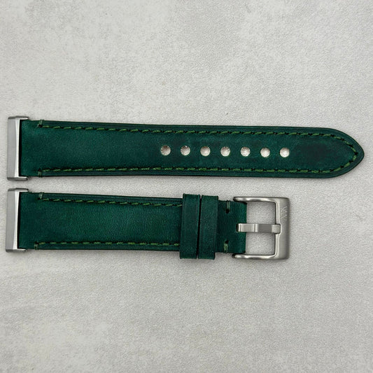 The Austin: Woodland Green Full Grain Leather Fitbit Versa/Sense Strap