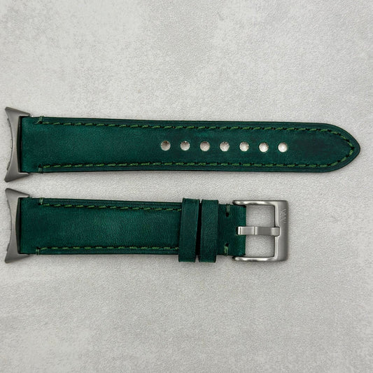 The Austin: Woodland Green Full Grain Leather Google Pixel Watch Strap