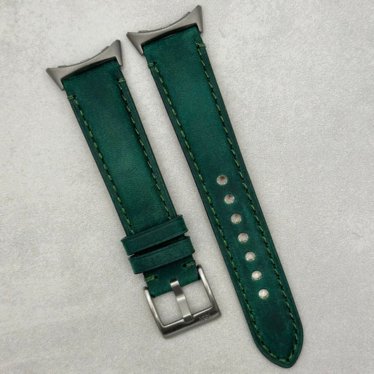 The Austin: Woodland Green Full Grain Leather Google Pixel Watch Strap