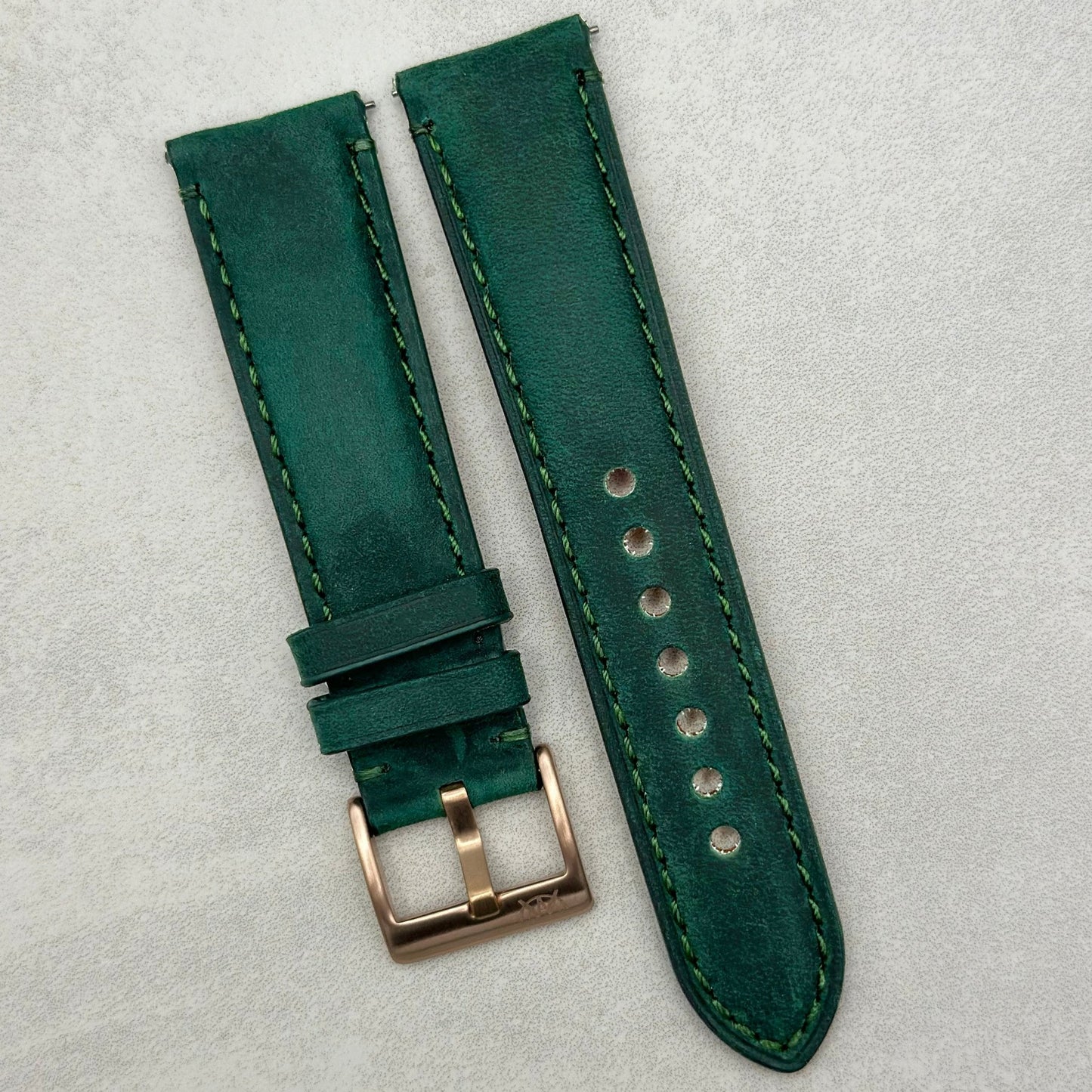 The Austin: Woodland Green Full Grain Leather Watch Strap