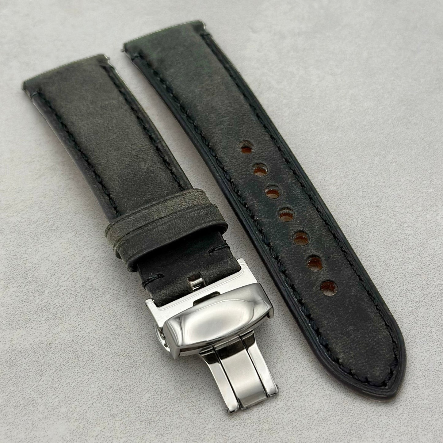 The Austin: Charcoal Grey Full Grain Leather Watch Strap