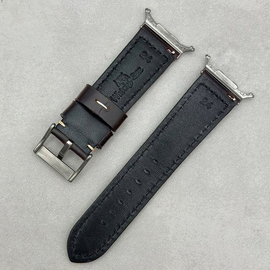 The Berlin: Cracked Brown Padded Leather Samsung Galaxy Watch Ultra Strap