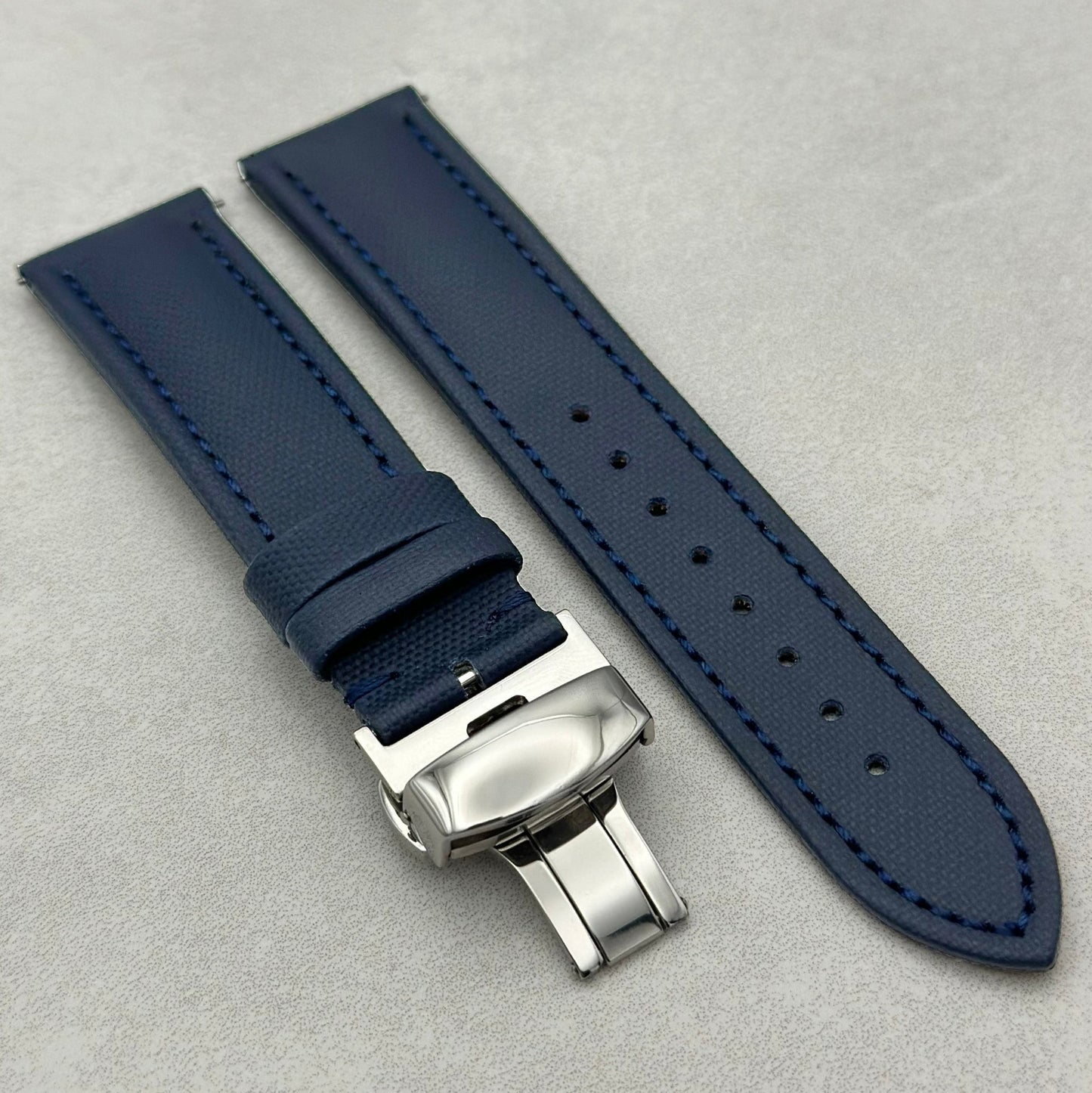 The Bermuda: Navy Blue Sail Cloth Apple Watch Strap